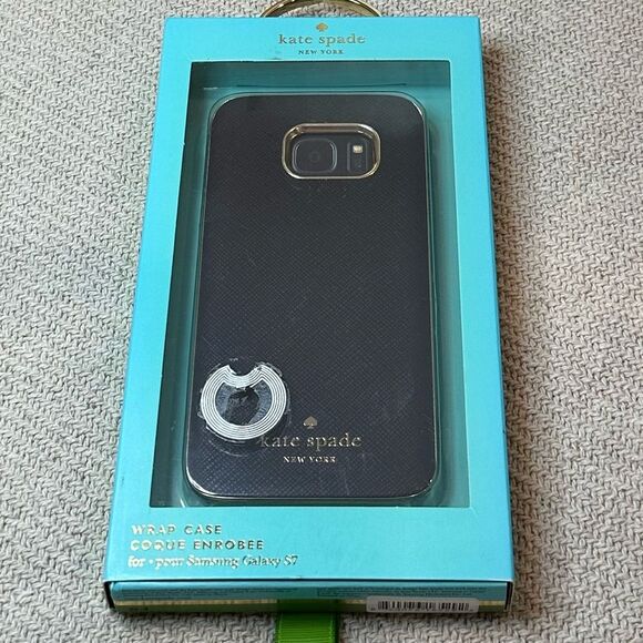 Kate Spade Phone Case Samsung Galaxy S7 Black Gold NEW with Box - Picture 8 of 8